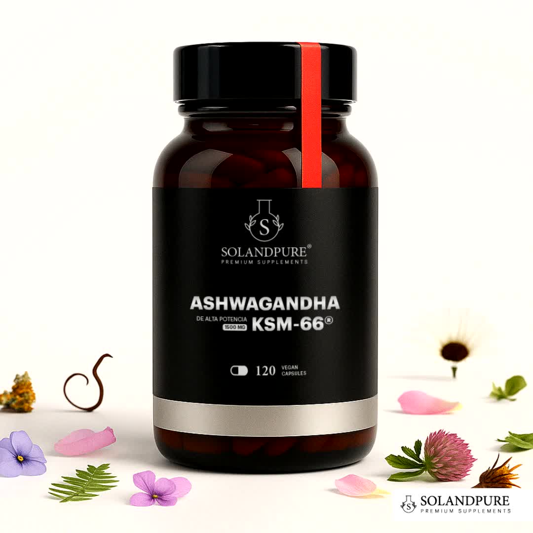 Ashwagandha KSM-66® 600mg | 120 Cápsulas Veganas | Extracto Estandarizado con Alta Concentración de Withanólidos | Energía, Vitalidad y Equilibrio Natural