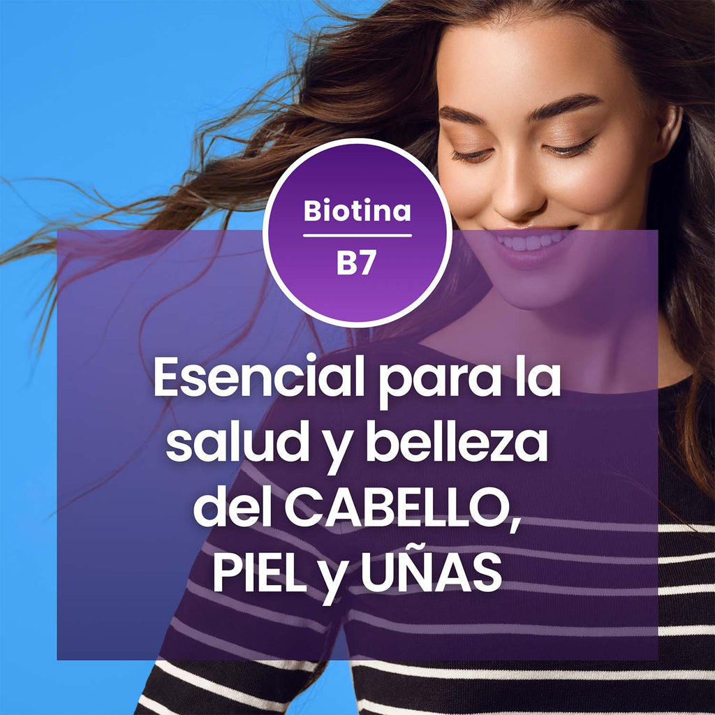 Complejo de vitamina B en dosis altas, 180: B1, B2, B3, B5, B6, B7, B9, B12, cianocobalamina, biotina pura, niacina, tiamina B1 pura, riboflavina B2, ácido pantoténico