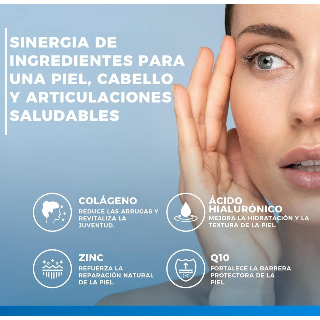 Colágeno y Ácido Hialurónico 180 Comprimidos, Colágeno Hidrolizado 2000mg con Biotina, CoQ10, Zinc, Selenio, Vitaminas C y D, Suplemento de Colágeno para Piel, Huesos y Articulaciones – Calidad COLLinstant